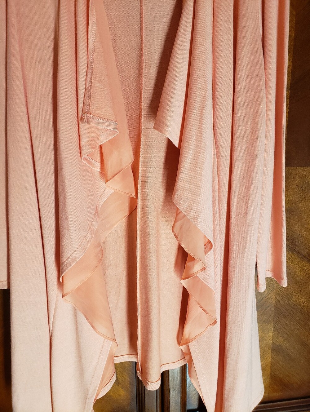 Antthony Peach Open-Front Drape Cardigan Sweater - Picture 2 of 7